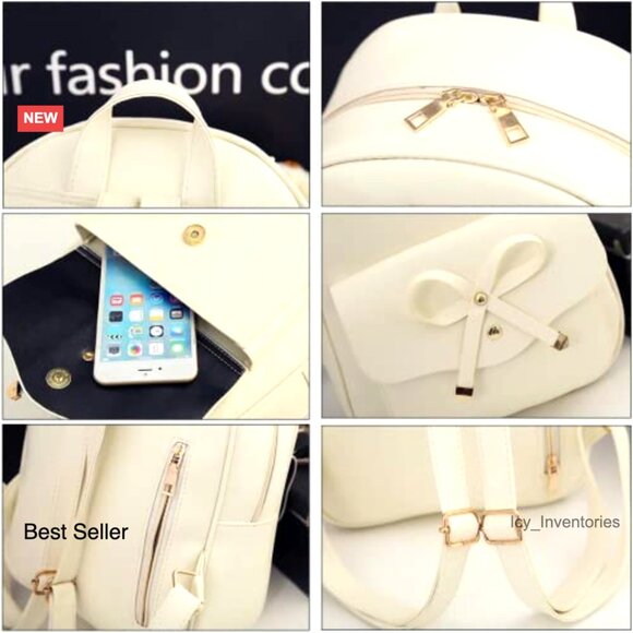 Mini Backpack Purse PU Leather 3-Piece Set Small Fashion Daypack main image 7